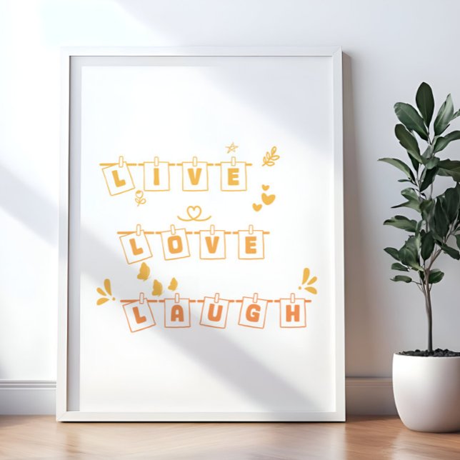 Affiche Vivez Amour Riez Mignon Notedry (Créateur téléchargé)