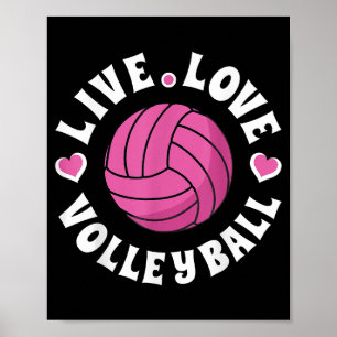 Affiche Vivez Amour Volleyball Pour Femmes Filles Volleyba