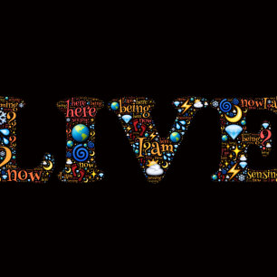 Affiche Vivez Dans L'Art Word Inspirationnel Actuel