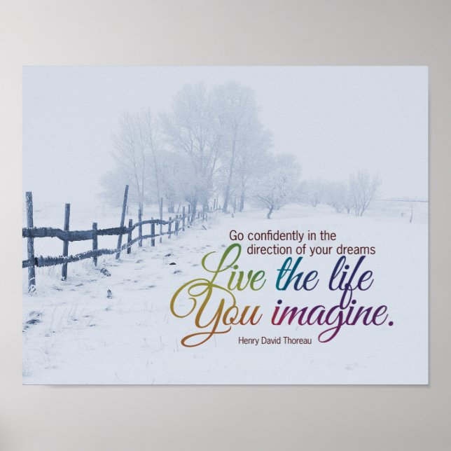 Affiche Vivez La Vie Que Vous Imaginez Citation Motivation (Devant)