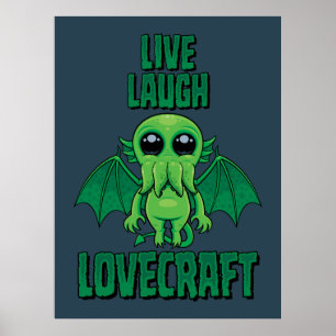 Affiche Vivez Riez Lovecraft Cthulhu Mignon