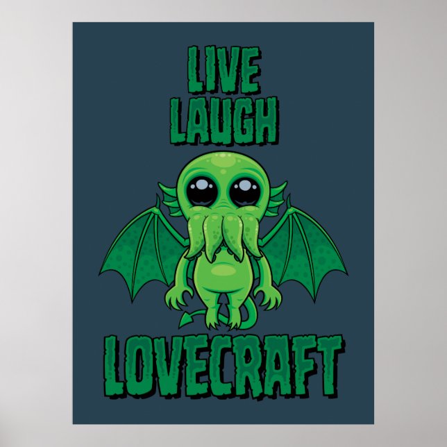 Affiche Vivez Riez Lovecraft Cthulhu Mignon (Devant)
