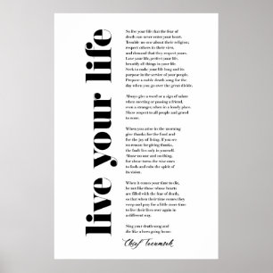 Affiche Vivez votre vie par Tecumseh