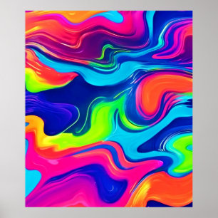 Affiche Vivid Abstrait Color Waves Art