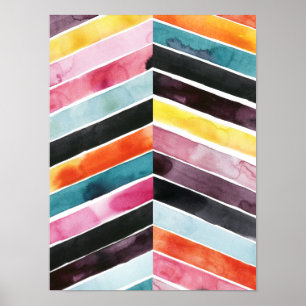 Affiche Vivid aquarelle Chevron I