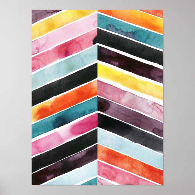 Affiche Vivid aquarelle Chevron I (Devant)