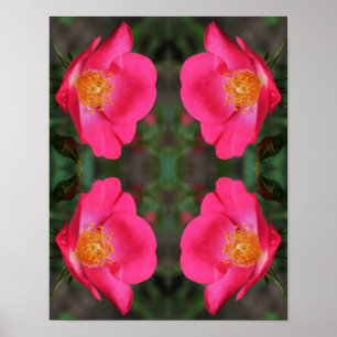 Affiche Vivid Pétales rose Abstrait Art Floral