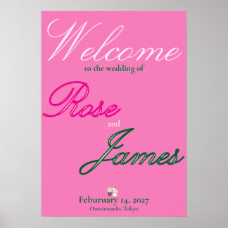 Affiche Vivid Pink Y2K Anime Gothic Cat Wedding ポスター