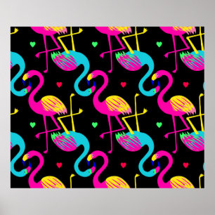 Affiche Vivid tropical, hawaïen exotique sans couture moti