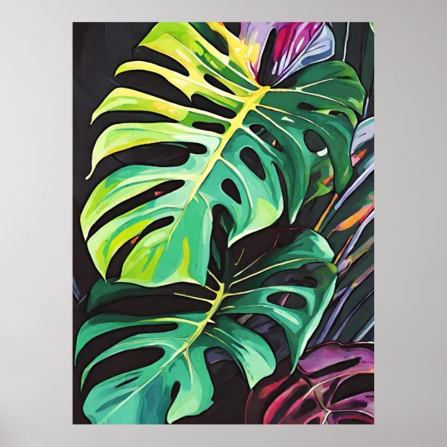 Affiche Vivid Tropiques Monstera Artprint Feuille (Devant)