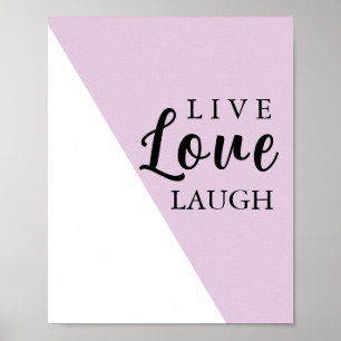 Affiche Vivre Aimer Rire Typographie Motivationnelle