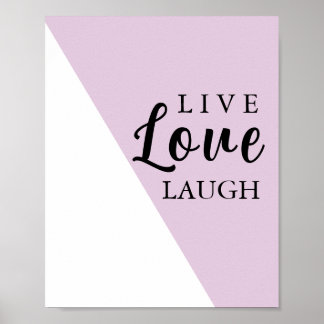 Affiche Vivre Aimer Rire Typographie Motivationnelle