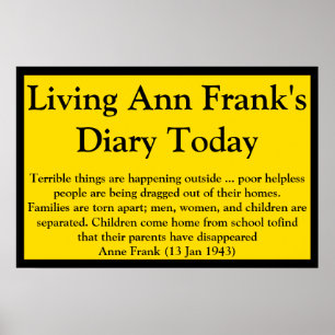 Affiche Vivre la citation du journal d'Anne Frank