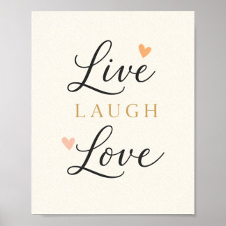 Affiche Vivre Rire Aimer Typographie