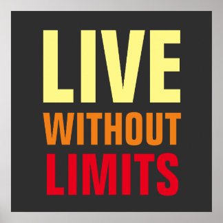 Affiche Vivre Sans Limites Motivation Inspirationnelle