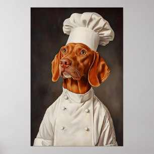Affiche Vizsla au chapeau de chef, Affiche de comp