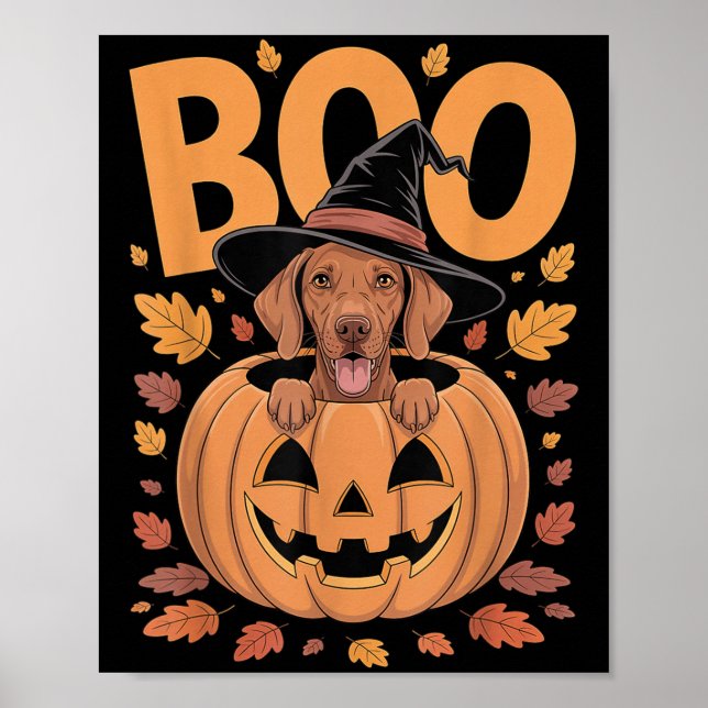 Affiche Vizsla Costume On Pumpkin Halloween Vizsla  (Devant)