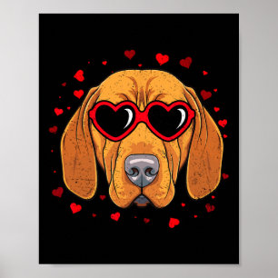 Affiche Vizsla Hongrois Saint-Valentin Cœur Amoureux des C