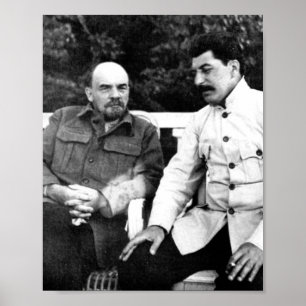 Affiche Vladimir Lenin et Joseph Staline