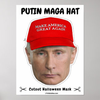 Affiche Vladimir Poutine Masque Casquette d'Halloween
