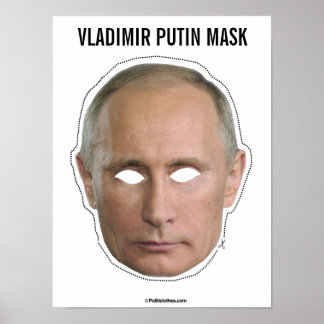 Affiche Vladimir Poutine Masque Cutout