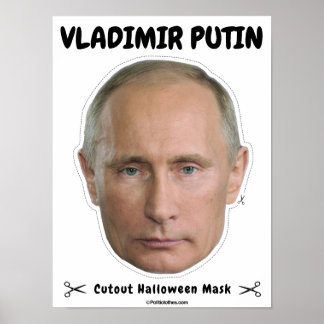 Affiche Vladimir Poutine Masque d'Halloween