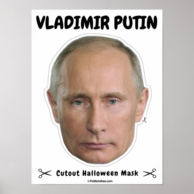 Affiche Vladimir Poutine Masque d'Halloween (Devant)