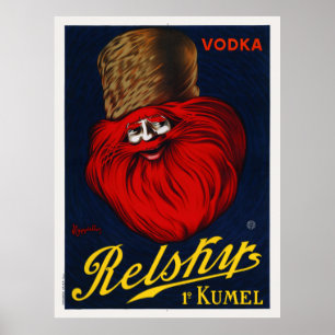 Affiche Vodka Relskys France 1911 Vintage