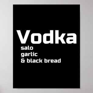 Affiche Vodka Salo Ail Et Pain Noir Drôle Ukrainien