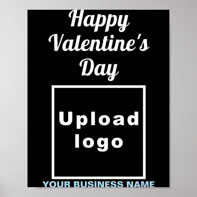 Affiche Vœu de la Saint-Valentin d'affaires sur bleu marin (Devant)