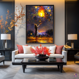 Affiche Vœux dans les rêves de lanterne céleste expressive