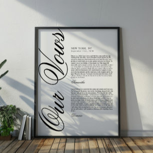 Affiche Vœux de mariage à l'écriture moderne élégante