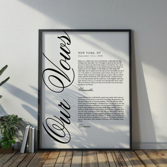 Affiche Vœux de mariage à l'écriture moderne élégante (Créateur téléchargé)