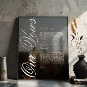 Affiche Vœux de mariage à l'écriture moderne élégante avec