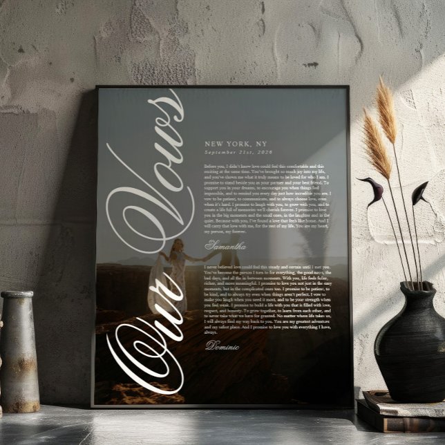 Affiche Vœux de mariage à l'écriture moderne élégante avec (Créateur téléchargé)