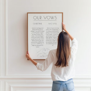 Affiche Vœux de mariage Cadeau de premier anniversaire d