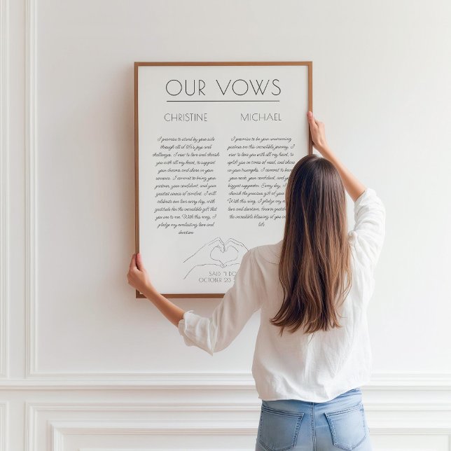 Affiche Vœux de mariage | Cadeau de premier anniversaire d (Créateur téléchargé)