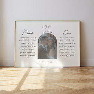 Affiche Vœux de mariage de script minimaliste avec arche p