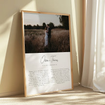 Vœux de mariage de script minimaliste & Photo