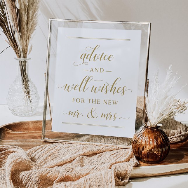 Affiche Vœux de mariage élégants en écriture antique dorée (Créateur téléchargé)