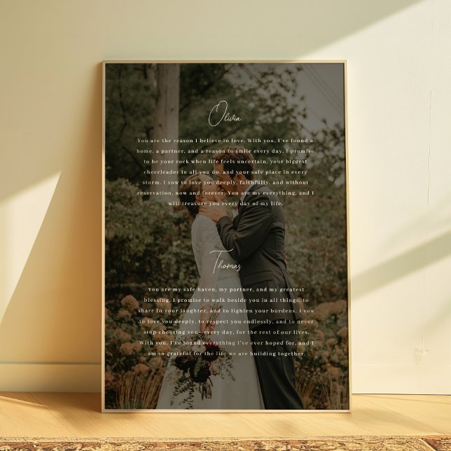 Affiche Vœux de mariage personnalisés avec photo en écritu (Créateur téléchargé)