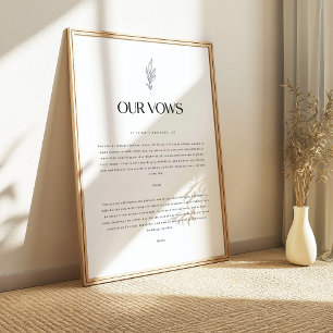 Affiche Vœux de mariage personnalisés floraux minimalistes