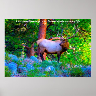 Affiche Vœux de Noël au chasseur-cueilleur de ma vie
