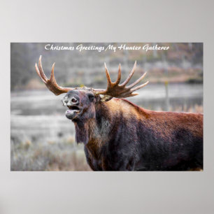 Affiche Vœux de Noël Mon Chasseur Cueilleur