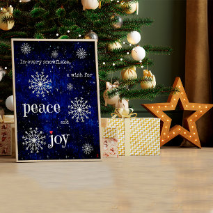 Affiche Vœux de Noël Nuit étoilée Paix Joie Fêtes