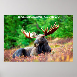 Affiche Vœux de Noël Papa Chasseur-Cueilleur