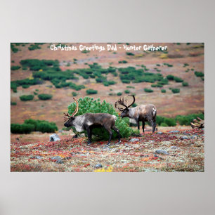 Affiche Vœux de Noël Papa Chasseur-Cueilleur