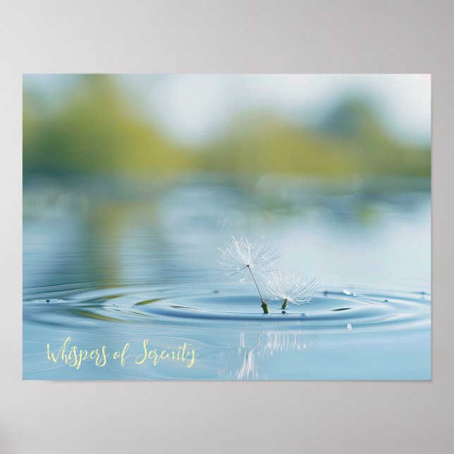 Affiche Voeux flottants : Graines de Dandelion sur l'eau (Devant)