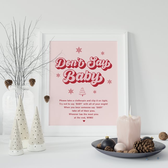 Affiche Voeux modernes pour bébé Noël Baby shower Jeu (Créateur téléchargé)