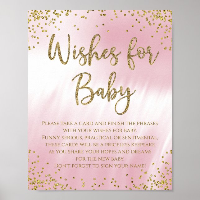 Affiche Vœux pour bébé Jeu de Baby Shower (Devant)